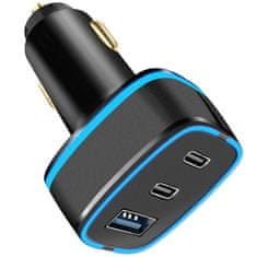 Ven USB-A + 2x USB-C - Autonabíjačka - Čierna KP34284