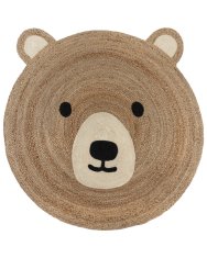 Flair Detský koberček Jute Kids Bear Natural 100x100 (priemer) kruh