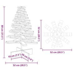 Vidaxl Drevený vianočný stromček biely 80 cm masívna borovica