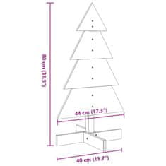 Vidaxl Drevený vianočný stromček biely 80 cm masívna borovica