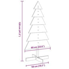 Vidaxl Drevený vianočný stromček biely 120 cm masívna borovica