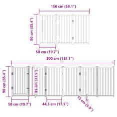 Vidaxl Brána pre psa s dverami skladacia 15panely 750cm topoľové drevo