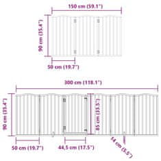 Vidaxl Brána pre psa s dverami sklad. 12 panelov 600 cm topoľové drevo