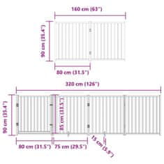 Petromila vidaXL Brána pre psa dvere sklad. 6-panel. čierna 480cm topoľové drevo