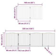 Petromila vidaXL Brána pre psa s dverami sklad. 6 panelov 480 cm topoľové drevo