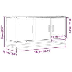 Vidaxl TV skrinka hnedý dub 100x35x50 cm kompozitné drevo a kov