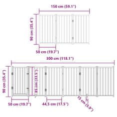 Vidaxl Brána pre psa s dvere sklad. 12pan. hnedá 600cm topoľové drevo