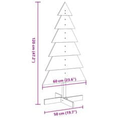 Vidaxl Drevený vianočný stromček na dekoráciu 120 cm masívna borovica