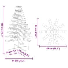 Vidaxl Drevený vianočný stromček na dekoráciu 100 cm masívna borovica