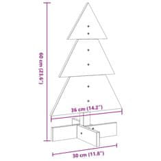 Vidaxl Drevený vianočný stromček voskovohnedý 60 cm masívna borovica