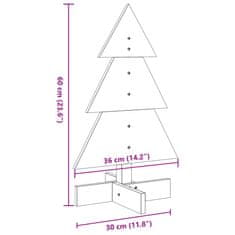 Vidaxl Drevený vianočný stromček na dekoráciu 60 cm masívna borovica