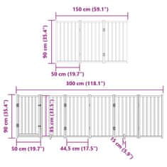 Vidaxl Brána pre psa s dverami sklad. 15pan.biela 750cm topoľové drevo