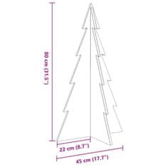 Vidaxl Drevený vianočný stromček biely 80 cm masívna borovica