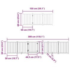 Vidaxl Brána pre psa s dvere sklad. 15pan. hnedá 750 cm topoľové drevo