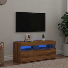 Vidaxl TV skrinka s LED dub artisan 90x35x40 cm kompozitné drevo