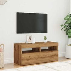 Vidaxl TV skrinka s LED dub artisan 90x35x40 cm kompozitné drevo