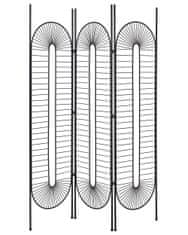 Beliani 3-dielny skladací kovový paraván 135 x 170 cm čierny NOALE