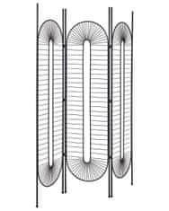 Beliani 3-dielny skladací kovový paraván 135 x 170 cm čierny NOALE