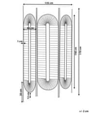 Beliani 3-dielny skladací kovový paraván 135 x 170 cm čierny NOALE