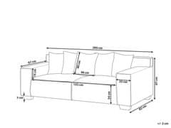 Beliani 3-miestna menčestrová pohovka béžová VISKAN