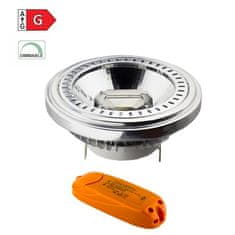 Diolamp Double COB LED Reflektor AR111 G53/12V AC/15W/2700K/900Lm/40°/Dim + Driver 12V