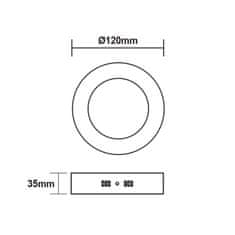 ACA Lightning LED prisadené svietidlo ARCA 6W/230V/3000K/400Lm/120°/IP20, kruhové biele