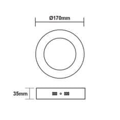 ACA Lightning LED prisadené svietidlo ARCA 12W/230V/4000K/950Lm/120°/IP20, kruhové biele