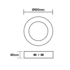 ACA Lightning LED prisadené svietidlo ARCA 48W/230V/3000K/3610Lm/120°/IP20/Dim, kruhové biele