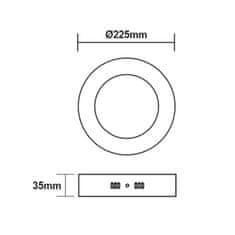 ACA Lightning LED prisadené svietidlo ARCA 18W/230V/3000K/1400Lm/120°/IP20, kruhové matné