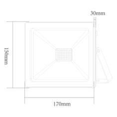 ACA Lightning LED vonkajšie reflektor Q 50W/230V/6000K/4500Lm/110°/IP66, biely