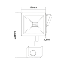 ACA Lightning LED vonkajšie reflektor Q 50W/230V/4000K/4250Lm/110°/IP66, pohybový senzor, biely