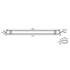 ACA Lightning LED lineárne vodotesné svietidlo TETE 18W/4000K/1570Lm/120°/IP66/650mm