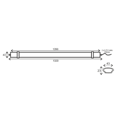 ACA Lightning LED lineárne vodotesné svietidlo TETE 36W/4000K/3180Lm/120°/IP66