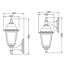 ACA Lightning Vonkajší nástenný lampáš max. 40W/E27/IP44, biela