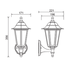 ACA Lightning Vonkajší nástenný lampáš max. 40W/E27/IP44, biela