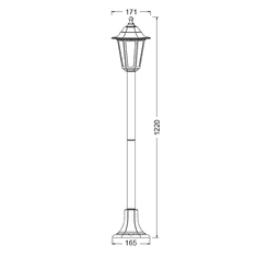 ACA Lightning Vonkajší lampáš PLGQ5W max. 40W/E27/IP44, biela