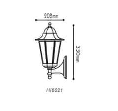 ACA Lightning Vonkajší nástenný lampáš HI6021V max. 60W/E27/IP45, Green-black