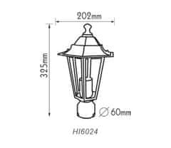 ACA Lightning Vonkajší lampáš HI6024W max. 60W/E27/IP45, biela