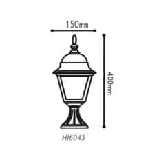 ACA Lightning Vonkajší lampáš HI6043W max. 60W/E27/IP45, biela