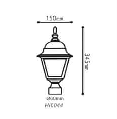 ACA Lightning Vonkajší lampáš HI6044V max. 60W/E27/IP45, Green-black