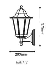 ACA Lightning Vonkajší nástenný lampáš HI6171GB max. 60W/E27/IP45, Gold-black