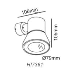 ACA Lightning Vonkajšie bodové svietidlo HI7361 max. 35W/GU10/230V/IP54, šedé