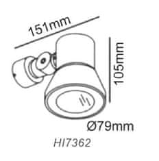 ACA Lightning Vonkajšie bodové svietidlo HI7362 max. 35W/GU10/230V/IP54, šedé