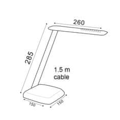 ACA Lightning LED stmievateľná stolná lampička FUTUR 5W/230V/3000K-4000K-6000K/320Lm/120°/IP20, čierna