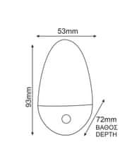 ACA Lightning LED detská nočná lampička do zásuvky s vypínačom 1W/230V/4000K, biela