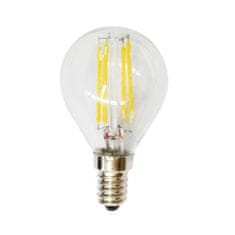 Diolamp Retro LED Filament žiarovka Mini Globe Clear P45 4W/230V/E14/6500K/440Lm/360°