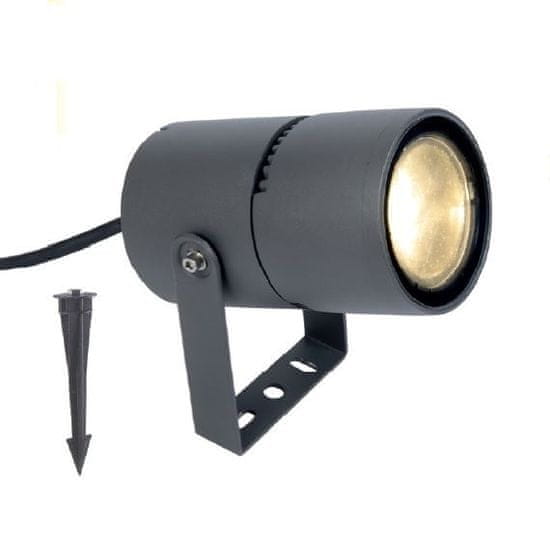 ACA Lightning Záhradné LED reflektor LOTOS 9W/230V/3000K/300Lm/ZOOM 15°-50°/IP65, tmavo šedá