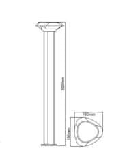 ACA Lightning Záhradné LED svietidlo BERKA 7W/230V/3000K/520Lm/330°/IP54/500mm, tmavo šedé