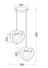 ACA Detské závesné svietidlo - srdiečka
