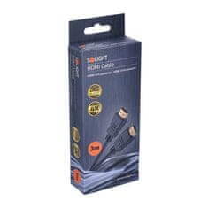 Solight HDMI kábel s Ethernetom, HDMI 1.4 A konektor - HDMI 1.4 A konektor, blister, 3m